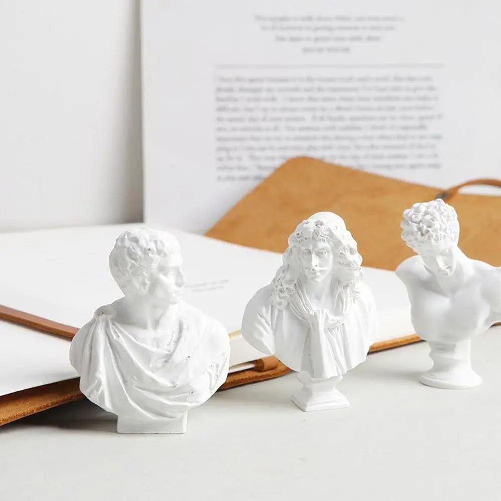 Miniature Desktop Ornament Home Decor Gypsum Portraits Greek Mythology Figurine Famous Sculpture Plaster Bust Statue