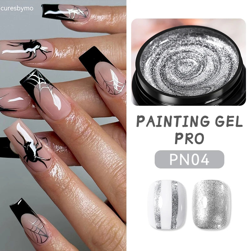 BORN PRETTY Metallic Painting Gel Gold Silver Mirror Effect Nail Polish Super Bright Drawing Line French Nail UV Painting Varnis