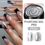BORN PRETTY Metallic Painting Gel Gold Silver Mirror Effect Nail Polish Super Bright Drawing Line French Nail UV Painting Varnis