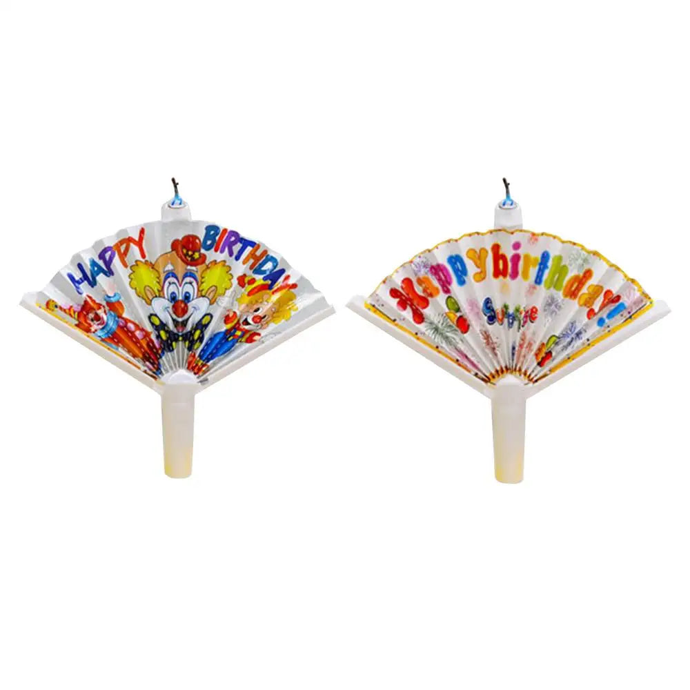 Bougies surprises, bougies créatives pour joyeux anniversaire avec bannière en forme d'éventail, décoration de gâteau amusante, bougies décoratives de fête