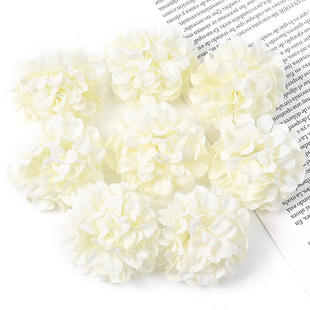 10Pcs Artificial Flowers Silk Hydrangea Fake Flower Head For Wedding Decoration Party Home Decor DIY Wreath Gift Craft Accessory