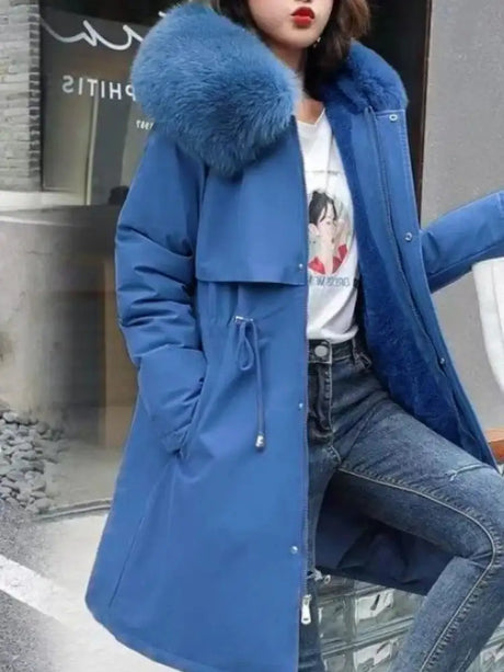 New In Coats & Jackets Women's Winter Padded Jacket Loose Casual Outerwears Fleece Hodded Windbreaker Elegant Office Lady's Coat - Lootquake