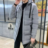 7xl Plus Size Padded Parkas Men Thick Warm Coats Solid Warm Cotton Long Coats Windbreaker Winter Outerwear 6xl Thermal Jacket - Lootquake