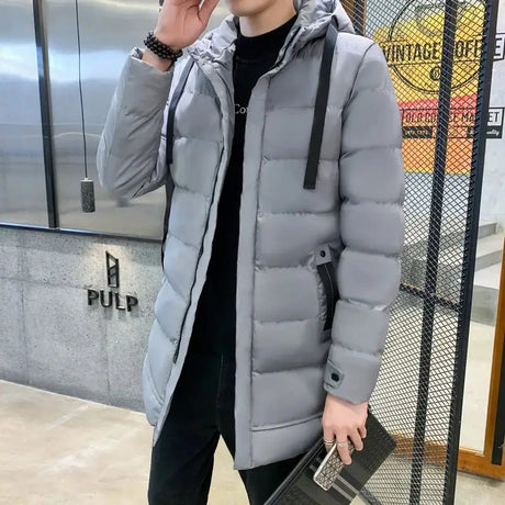 7xl Plus Size Padded Parkas Men Thick Warm Coats Solid Warm Cotton Long Coats Windbreaker Winter Outerwear 6xl Thermal Jacket - Lootquake