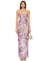 2025 Summer New Bra Heavy Industry Sequins Split Long Dress Women's Elegant Celebrity Club Party Evening Dress Wholesa - Lootquake