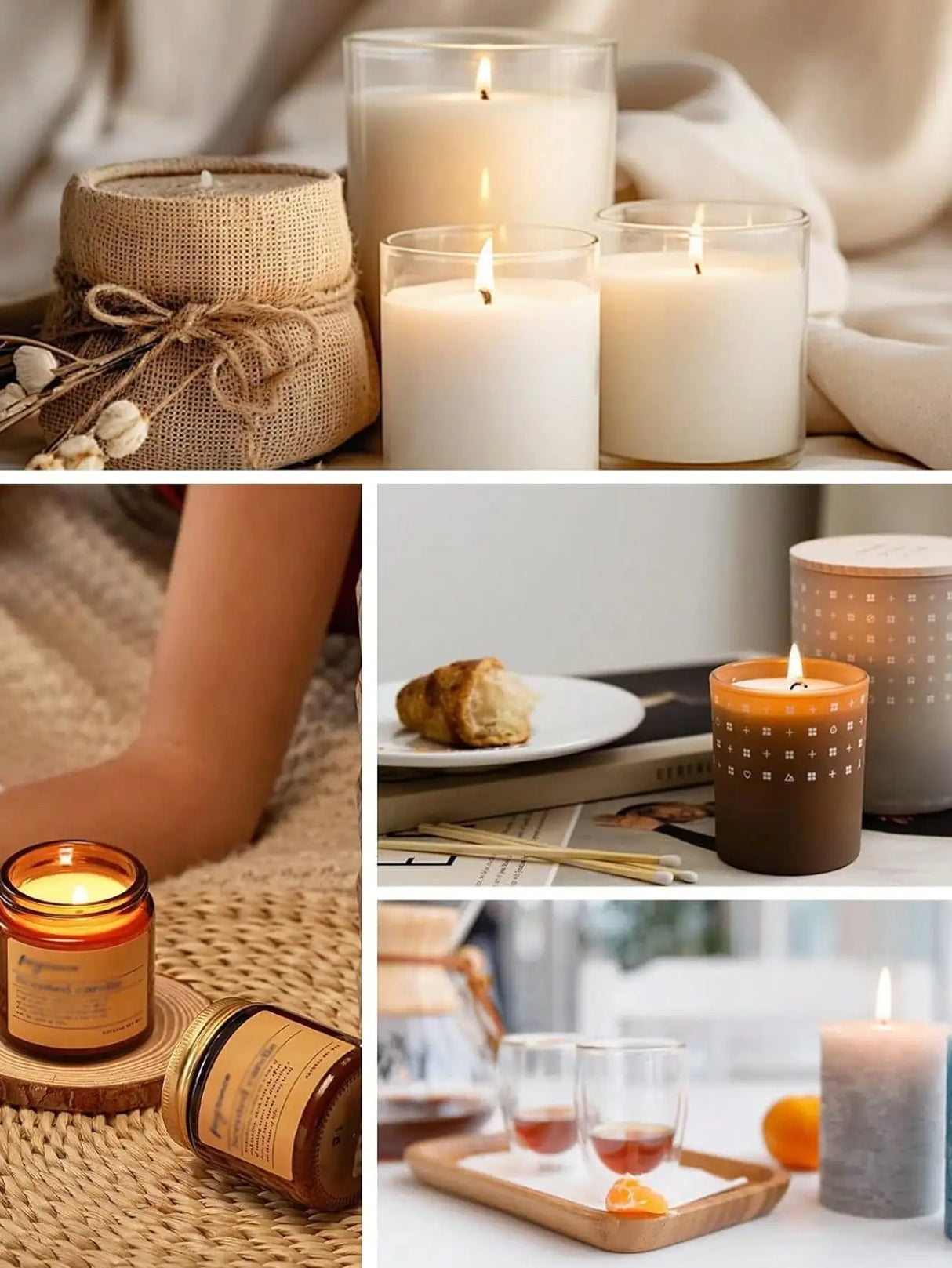 Kit para hacer velas de 0.5 lb, cera de soja, mechas y flores secas aromáticas.