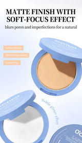 Polvos fijadores mate Ocheal para rostro, control de grasa, ligeros, radiantes, base de maquillaje, polvos compactos, maquillaje de cobertura total, cosmético