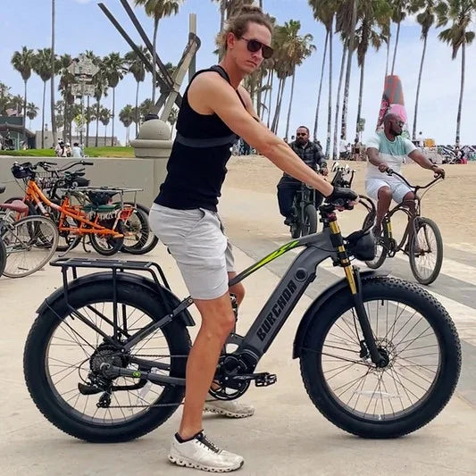 Bicicleta eléctrica BURCHDA RX80 para adultos, motor de 1000 W, batería de 48 V 20 Ah, neumáticos anchos todoterreno de 26", bicicleta eléctrica para montaña y nieve, ciclismo todoterreno