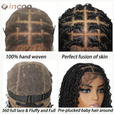12" Boho Bob Braided Wig | Goddess Knotless Braids | 360 Full Lace | Curly Ends | Baby Hair