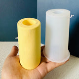 Abstract Human Sculpture Vase Silicone Aromatherapy Stick Container Plaster Mold Dried Flower Striped Vase Concrete Molds