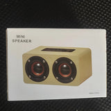 Altavoz Bluetooth de madera de 6 W, altavoces estéreo portátiles de alta fidelidad, reproducción TF, llamadas manos libres, entrada AUX, altavoz de graves superbajos, subwoofer dual