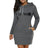 Simplicity Midi Dresses Casual Autumn Winter Daily Comfortable Fashion Slim Fit Pocket Long Sleeves Hoodies Collar Zipper Design - Lootquake