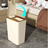 10L/12L Plastics Garbage Bin Bathroom Trash Can Slim Trash Can with One-Touch Lid Bathroom Kitchen Garbage Bin Home Supplies