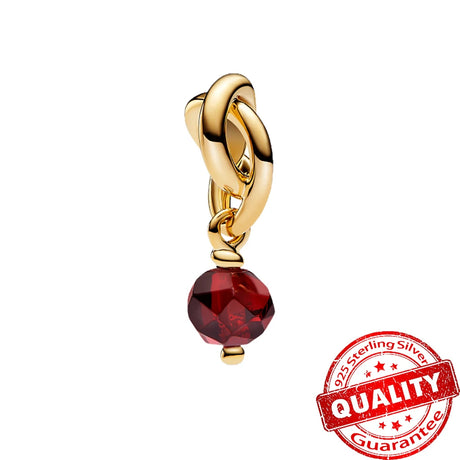 Unique 925 Sterling Silver Colorful Birthstone Eternity Round Dangle Charm Fit Original Bracelet Girls Birthday Jewelry Gift - Lootquake