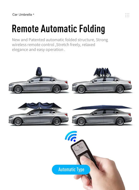 Car Umbrella Semi-Automatic Awning Tent Auto Smart Insulated Cover Outdoor Waterproof Folded Portable Canopy Cover Sun Shade - Lootquake