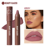 12-Color Matte Waterproof Lipstick Pen - Long-Lasting, Vibrant Berry Tone, Plant-Based Squalane, Smooth Application for All Skin