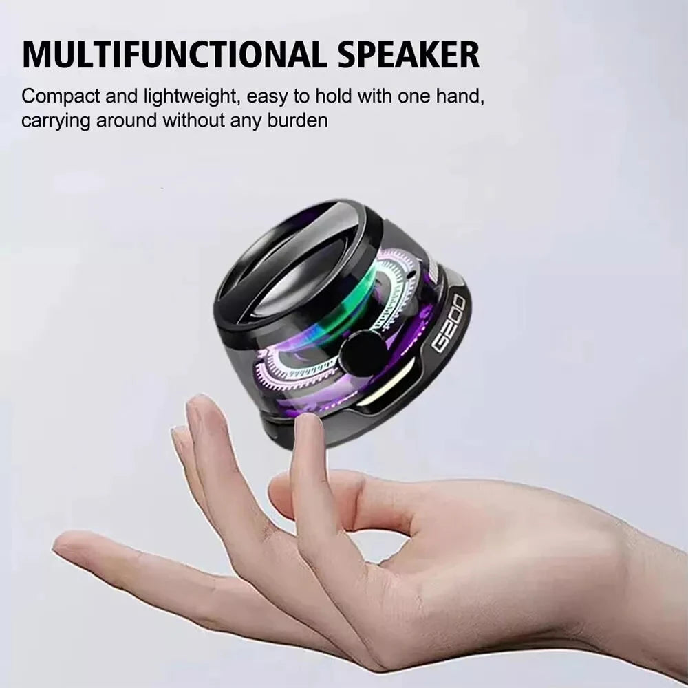 Enceinte Bluetooth portable G200, éclairage RGB, haut-parleur magnétique BT5.3, mini caisson de basses, autonomie de 7 heures, support pour téléphone