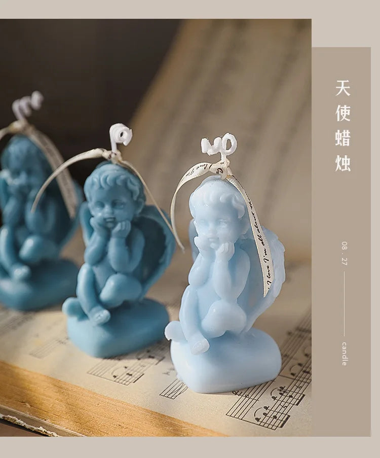 Vela perfumada con forma de ángel para decoración de habitación, estilo nórdico, que alivia la fatiga y crea un ambiente festivo para bodas y cumpleaños.