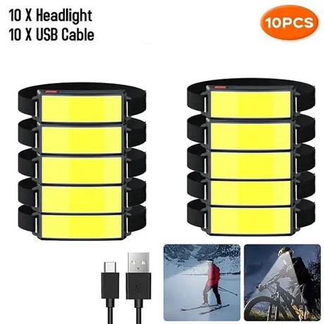 Powerful COB Headlamp Built in Battery Type-c Rechargeable Head Flashlight Outdoor Camping Fishing Waterproof Headlight - Lootquake