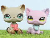 Mini 2pcs Lot Pet Shop Dogs and Cats Collectable With Accessories Best Gift For Kids Toy - Lootquake