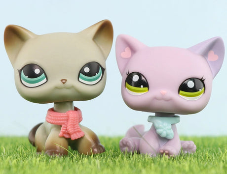 Mini 2pcs Lot Pet Shop Dogs and Cats Collectable With Accessories Best Gift For Kids Toy - Lootquake