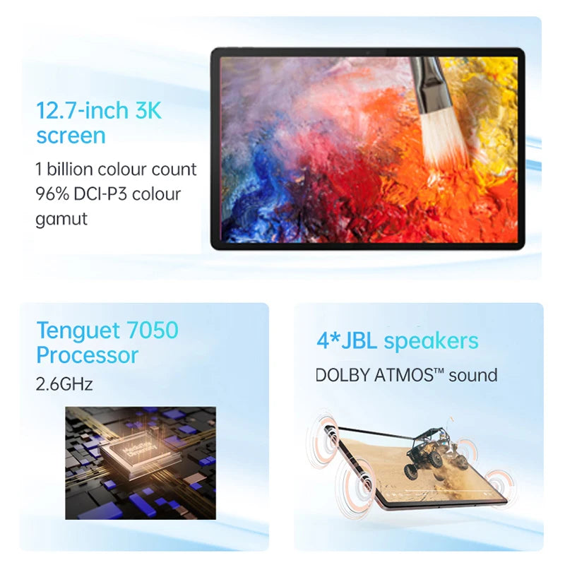 Nouvelle tablette Lenovo Tab Qitian K12/P12 TB370FU 8 Go 128 Go/256 Go MediaTek Dimensity 7050 12,7" LCD Android 13 10 200 mAh