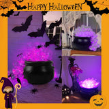 Halloween Indoor Decor DIY Bubbling Witch Cauldron Set Large Black Plastic Bowl for Spooky Party Decoration Home Table Kitchen