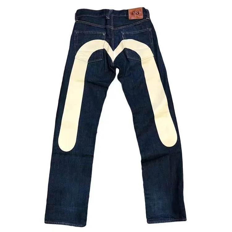 Jeans Women Gothic Y2K Retro Streetwear Black Cargo Punk Vintage Kpop Print Wide Leg Denim Panrts Female Autumn Trousers Pants - Lootquake