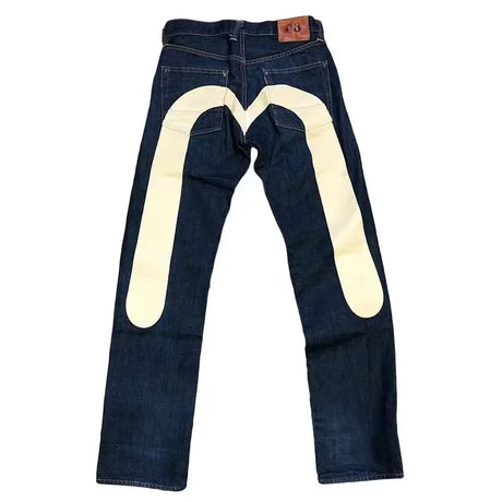 Jeans Women Gothic Y2K Retro Streetwear Black Cargo Punk Vintage Kpop Print Wide Leg Denim Panrts Female Autumn Trousers Pants - Lootquake
