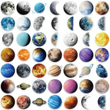 10/50PCS Cartoon Moon Planet Stickers Transparent PET Material Decals Decoration Luggage Laptop Guitar Car Bike Sticker Kids Toy - Lootquake
