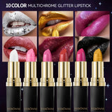 Diamond Shimmer Lipstick Lip Gloss High Pigmented Long Lasting 10 Colors Glitter Lipgloss Lips Makeup Cosmetics Sexy Make Up