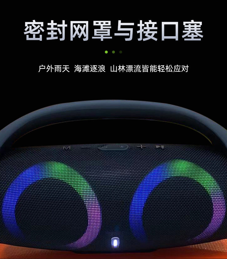 High power bluetooth speaker portable RGB colorful light waterproof wireless subwoofer 360 stereo surround TWS FM boombox
