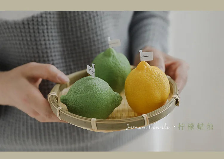 Vela de limón decorativa con fragancia INS, regalo de cumpleaños, regalo de cumpleaños, vela de imitación de fruta, velas perfumadas