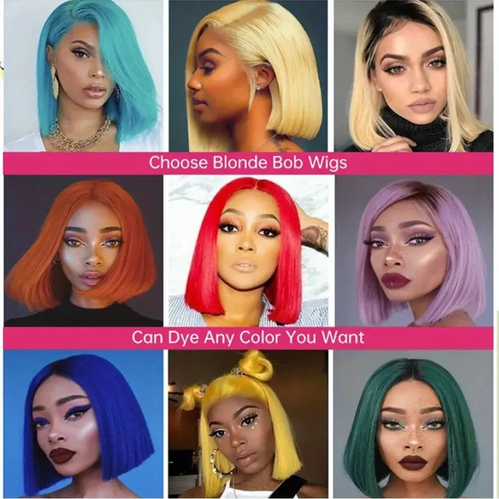 613 Blonde Bob Wig | 13x6 HD Transparent Lace Frontal Human Hair