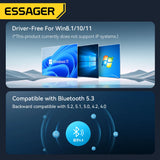 Adaptador USB Bluetooth 5.3 Essager, receptor y transmisor de audio auxiliar para PC, altavoz, portátil, caja de sonido, ratón inalámbrico, transmisor USB