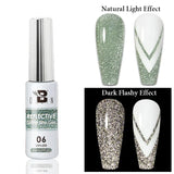 5ML Gold Silver Metallic Liner Paint Gel Polish Chrome Mirror Metal Effect Super Bright French UV LED Semi Permanent Nail Gel