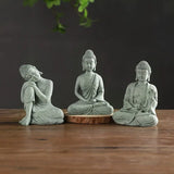 Decoración de pecera de Buda de arenisca, artesanía de Buda de meditación, escultura zen de Buda, micropaisaje, estatua de pecera