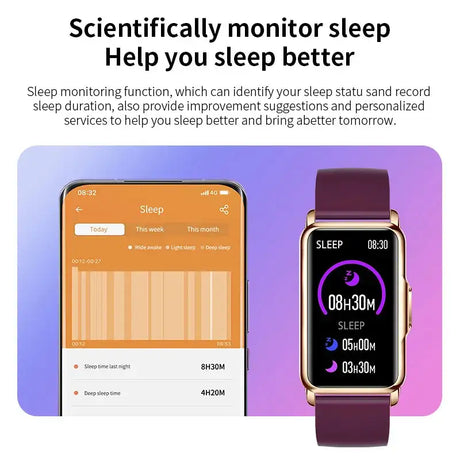 LIGE New Fashion Smart Watch Ladies Message Push Blood Pressure DIY Custom Dial Sports Bracelet Waterproof Men Smartwatch Women - Lootquake