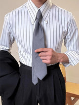 Vintage Striped Printed Slim Shirts Mens Casual Long Sleeve Lapel Buttoned Shirt 2025 Spring Fall Mens Shirt Naple Style Clothes