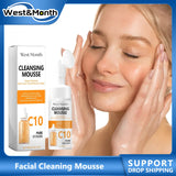 Limpiador facial con vitamina C, limpieza suave, antiacné, control de grasa, reducción de poros, iluminador, hidratante, limpiador facial con aminoácidos.