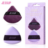 Borlas de polvo Jessup, 2 unidades triangulares suaves para fijar la base y hornear, reutilizables y lavables, moradas SP018