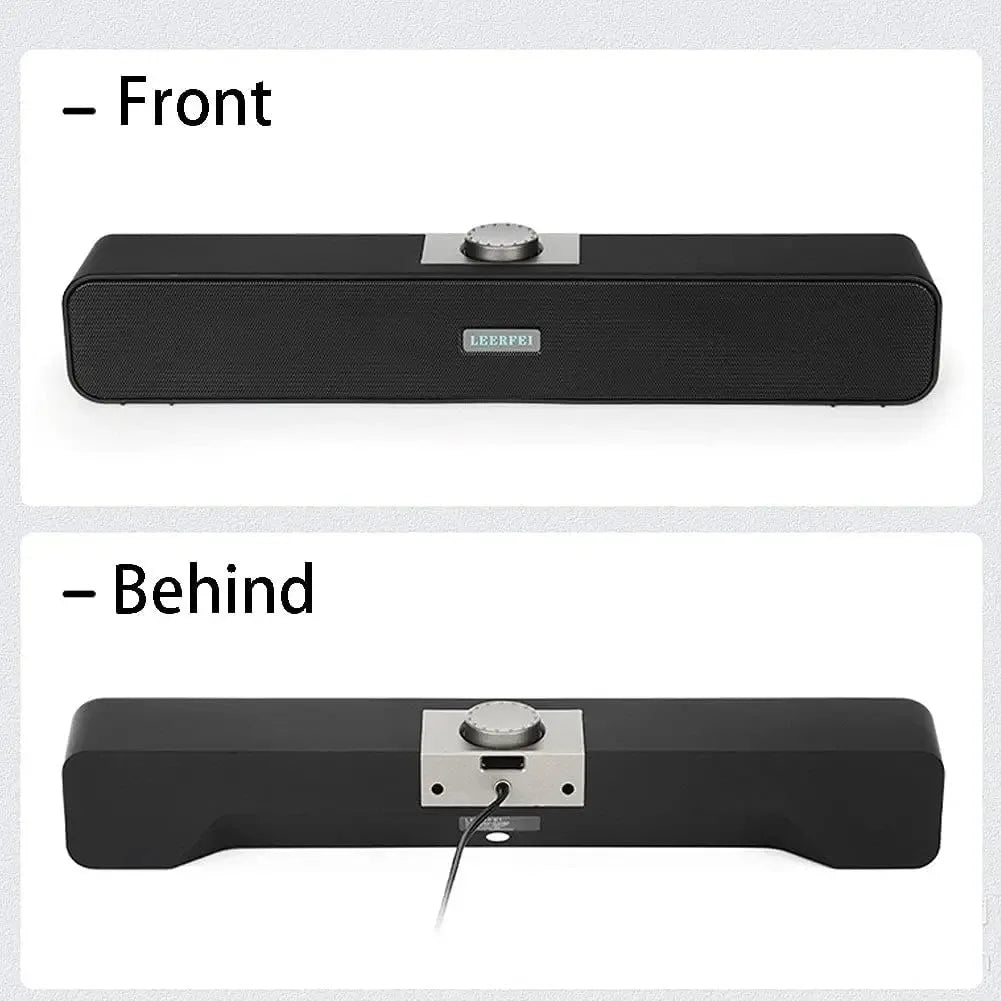 Bluetooth Soundbar Speaker 3W*2 Dual Bass 360° Stereo Wired & Wireless USB Powered HiFi Audio for PC TV