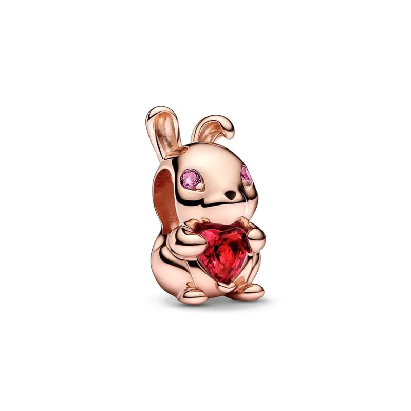 Nuevo dije de rana perezosa de plata 925 con forma de animal, pato, cerdo, oso, compatible con pulsera original, decoración, colgante para mujer, regalo de joyería