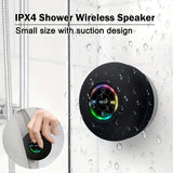 Nuevo altavoz inalámbrico LED Bluetooth impermeable para baño, minialtavoz portátil con ventosa grande, altavoz estéreo para deportes al aire libre