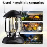 Outdoor Camping Lantern Portable USB Rechargeable Lamp Retro LED Light For Emergency Fishing Hiking Tent Nightlight Waterproof - Lootquake