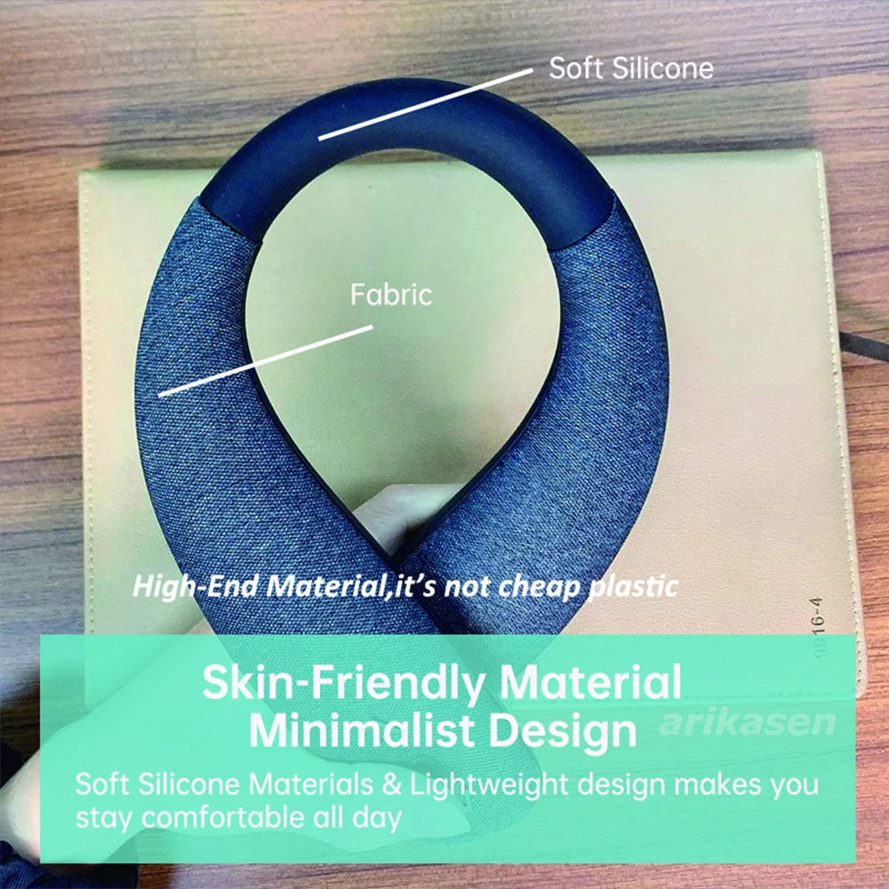 Altavoces Bluetooth con banda para el cuello, 12 horas de música, altavoz portátil inalámbrico, sonido estéreo 3D real, altavoces personales portátiles con micrófono