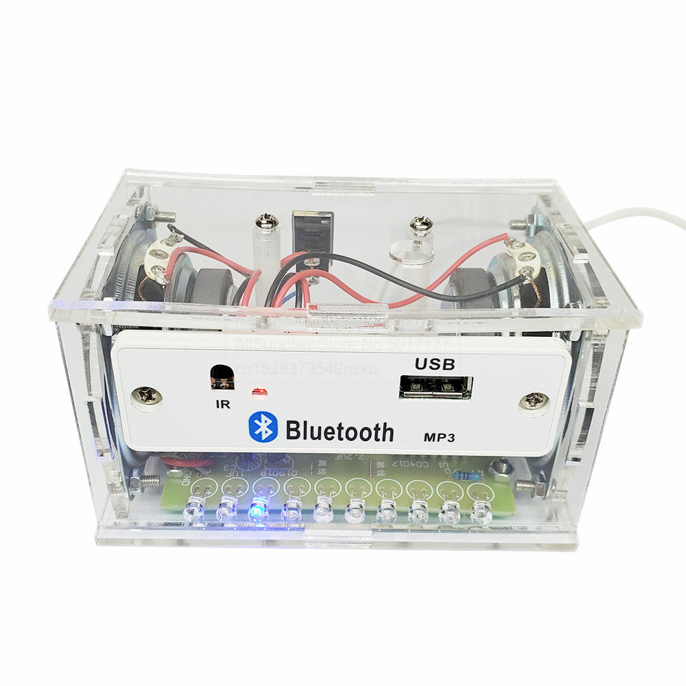 Kit de altavoz Bluetooth para bricolaje, electrónica, proyecto de soldadura, práctica de soldadura, ensamblaje, kit electrónico para bricolaje, componente, altavoces de 2 x 3 W