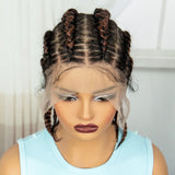 14" Short Knotless Cornrow Braids Wig | Transparent Full Lace Bob