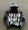 New Streetwear  Hoodie Goth Hip Hop Oversized Loose Zip Up Hoodie Casual Harajuku Black Patchwork Long Sleeve Men Women Pullover - Lootquake