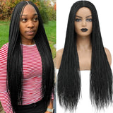 26" Long Box Braided Crochet Wig | Knotless Micro Twist Braids | Synthetic Hair Wig | 1B, 1B/27, 1B/30, 1B/Grey